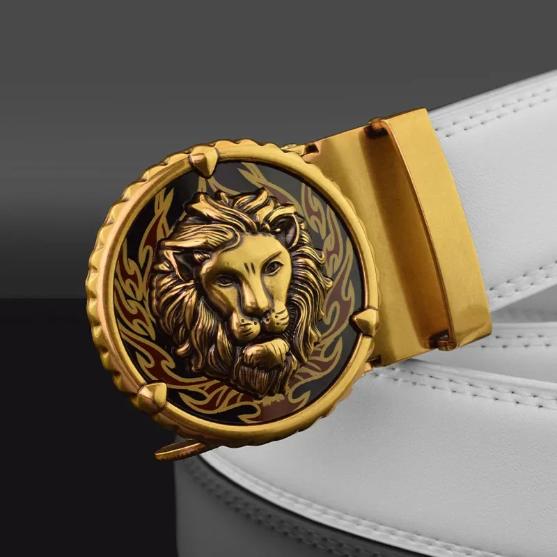 Casual Men Fashion Designer Genuine Leather Luxury Lion Buckle belt Cowskin Sash wide Business Belt High Quality Ceinture Homme
Casual Men Fashion Designer Genuine Leather Luxury Lion Buckle belt Cowskin Sash wide Business Belt High Quality Ceinture Homme