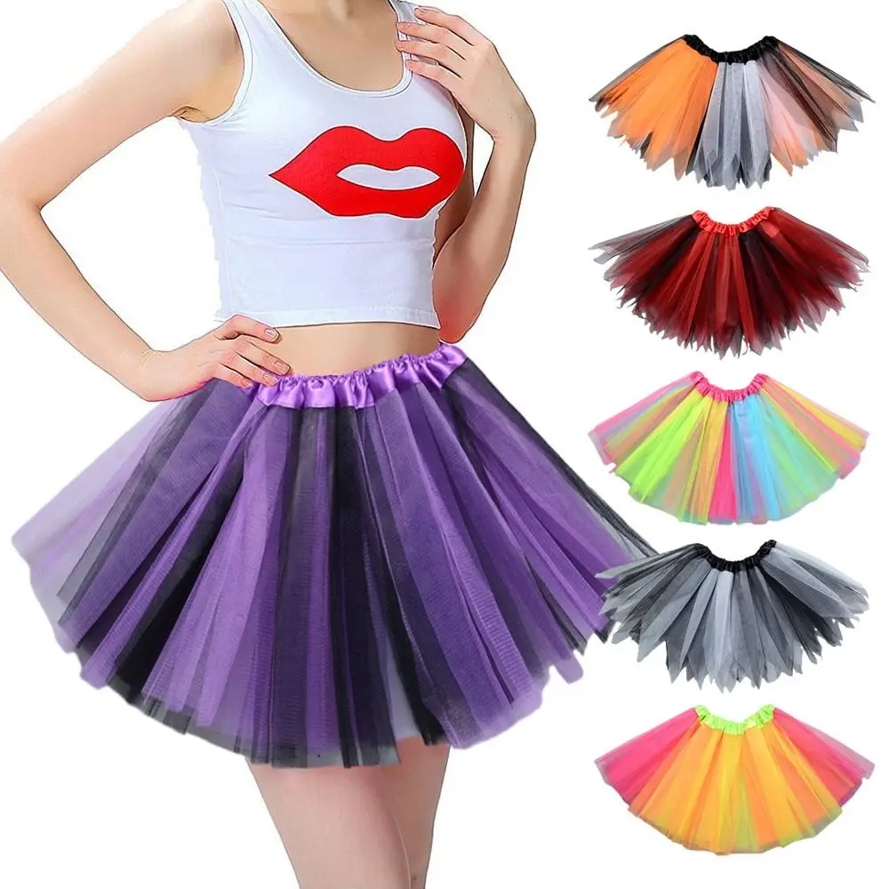 

Rainbow Tutu Skirt Fashion Netting Tulle Dance Pettiskirt Colorful Ballet Skirts Kids Girls