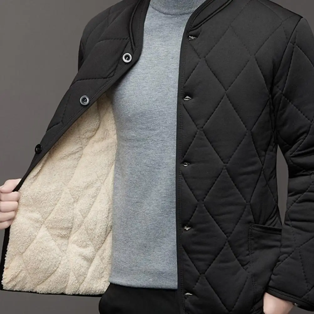 Men Winter Coat Thickened Cotton Jacket with Stand Collar Quilted Padded Coat for Men Warm Winter Outwear with Single-breasted
Men Winter Coat Thickened Cotton Jacket with Stand Collar Quilted Padded Coat for Men Warm Winter Outwear with Single-breasted