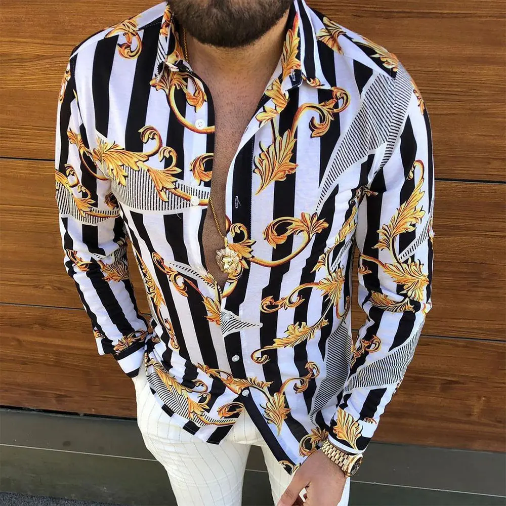 Fashion Leisure Shirts Button-Down Comfortable Dressy Holiday Lapel Long Sleeve Muscle Fit Printed Shirts Mens
Fashion Leisure Shirts Button-Down Comfortable Dressy Holiday Lapel Long Sleeve Muscle Fit Printed Shirts Mens