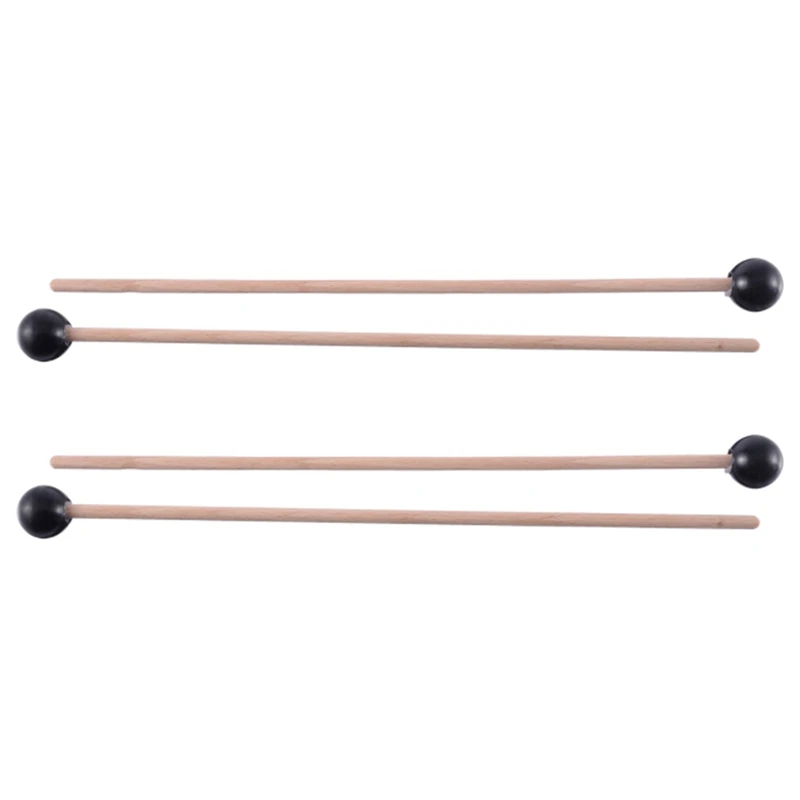 

4Pcs Soft Rubber Head Sticks Wood Handle Bell Mallets For Glockenspiel Xylophone Bell Music Instruments Parts Black