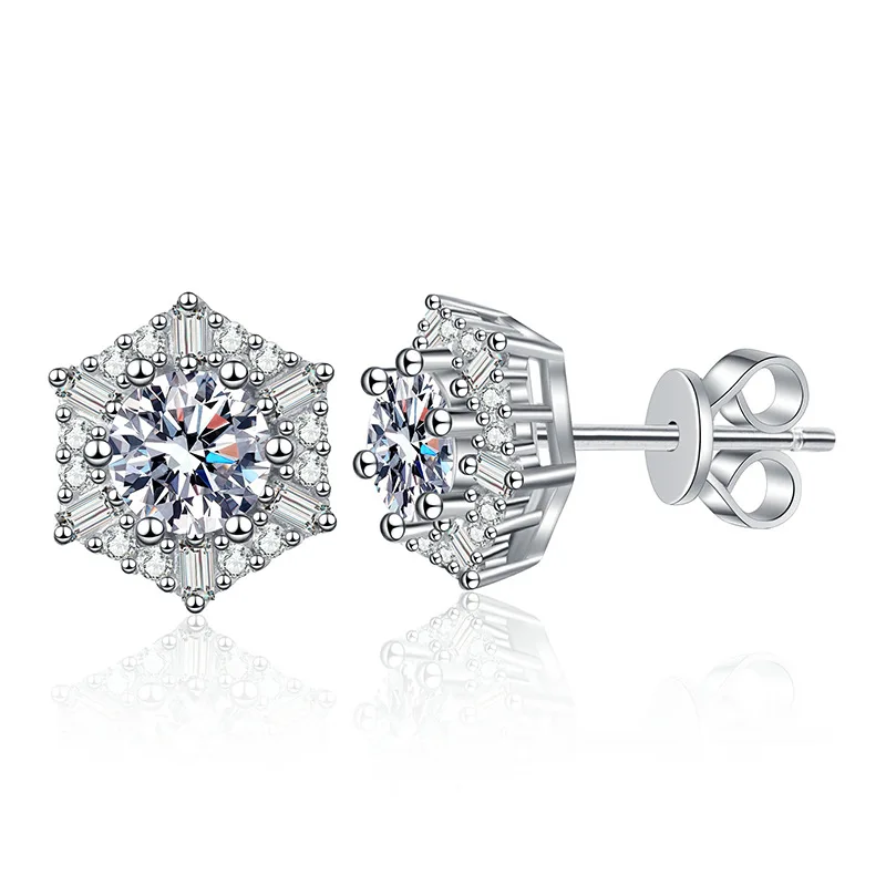 

S925 Moissanite Stud Earrings Korean Style with GRA Certificate 0.5 Carat Each Girl Lady Women Birthday Gift