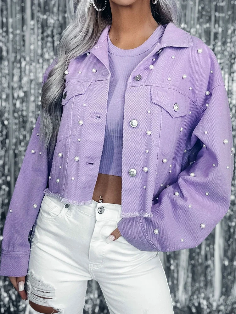 FTLZZ New Spring Autumn Beading Short Denim Jacket Women High Street Lapel Single Breasted Jean Coat Lady Casual Cowboy Outwear
FTLZZ New Spring Autumn Beading Short Denim Jacket Women High Street Lapel Single Breasted Jean Coat Lady Casual Cowboy Outwear