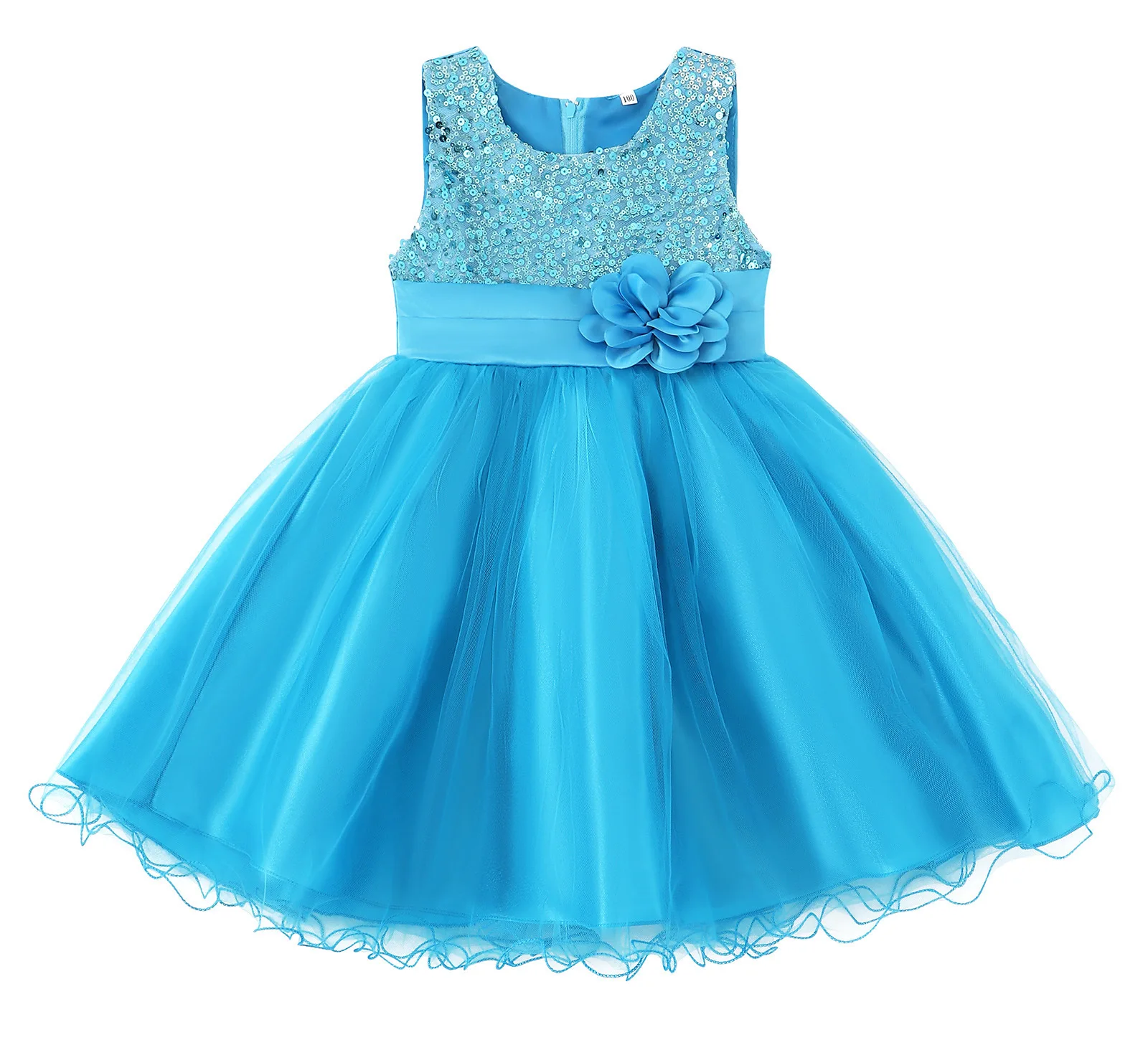 

Girl Sequins Dress Tulle with Flower Bow-knot Daily Mesh Skirts Flower Little Bridesmaid Princess Dresses for Wedding Party Kids