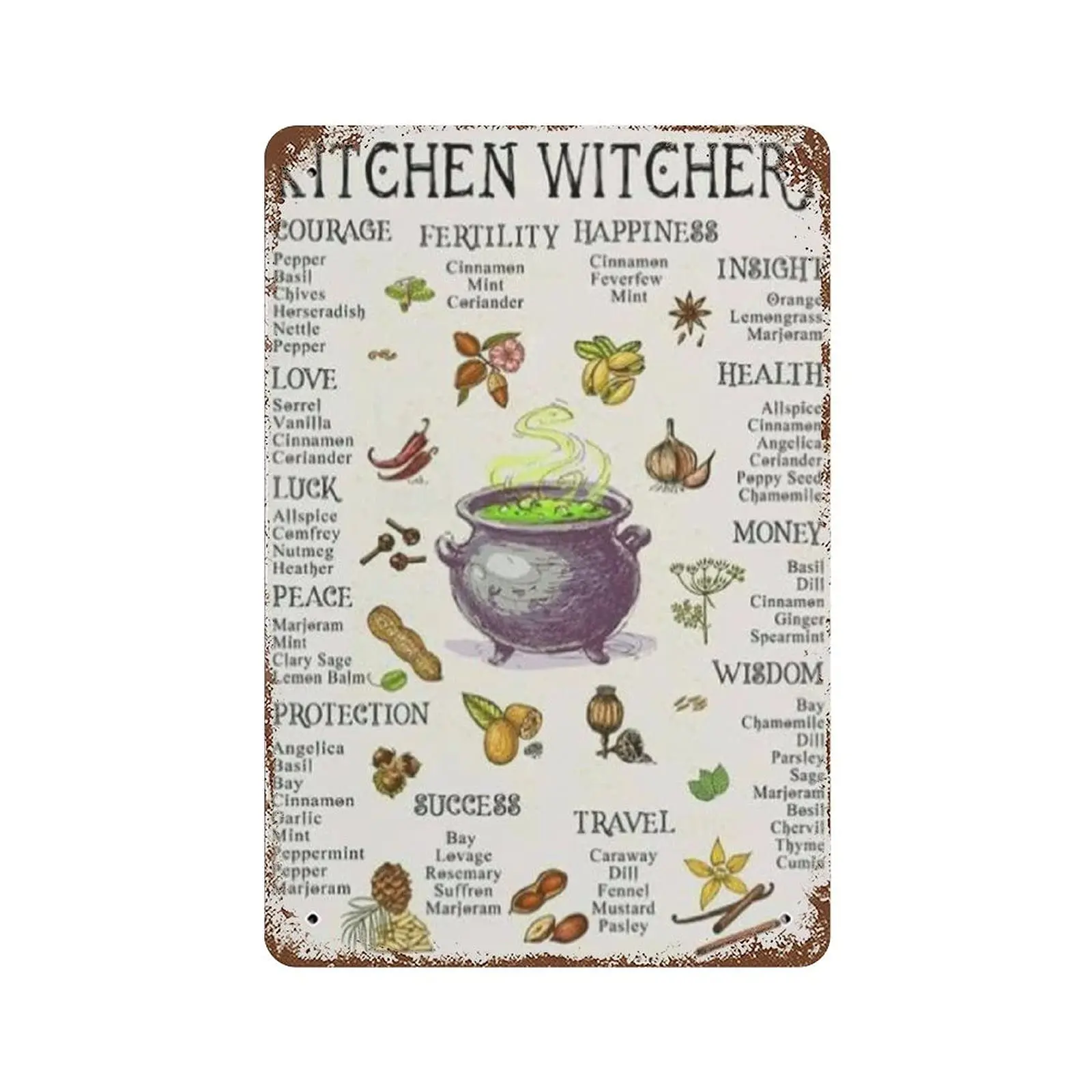 Dreacoss Metal tin Sign,Retro Style, Novelty Poster,Iron Painting,Kitchen Witchery Tin Sign - Witches Magic Knowledge Wall Art -
Dreacoss Metal tin Sign,Retro Style, Novelty Poster,Iron Painting,Kitchen Witchery Tin Sign - Witches Magic Knowledge Wall Art -