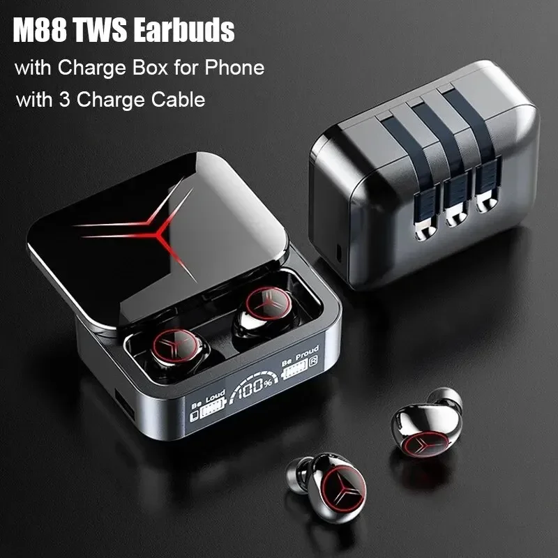 

TWS M88 Wireless HeadsetsWork On All Smartphone Headphones Sliding Cover Gaming Earphone Bluetooth 5.3 HIFI Sport Earbuds Music