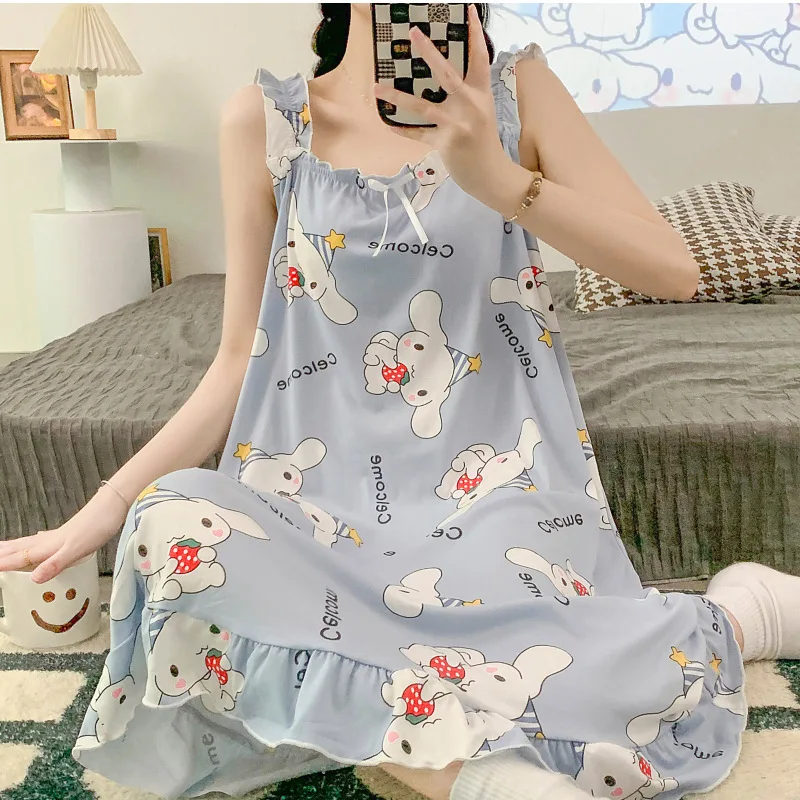

Kawaii Sanrio Anime Kuromi My Melody Camisole Nightgown Girly Heart Cinnamoroll Cute Cartoon Pajamas Clothing Toys for Girls