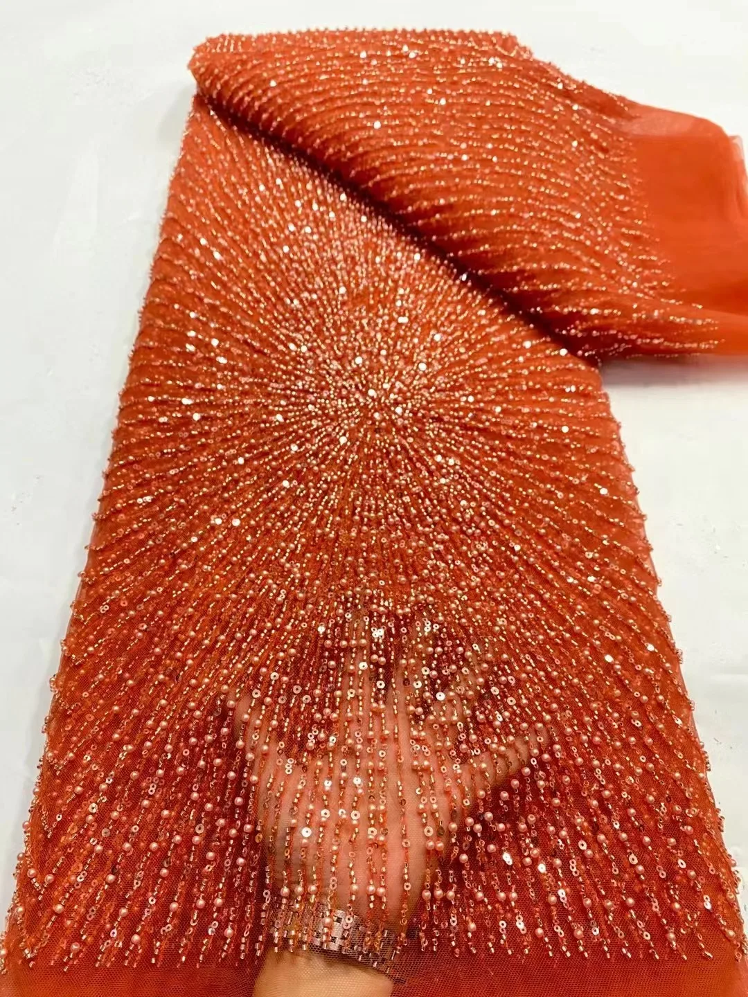 Orange African Sequins Lace Fabric 2024 Embroidery Beads Groom Nigerian Lace Bridal High Quality French Lace Fabric For Wedding
Orange African Sequins Lace Fabric 2024 Embroidery Beads Groom Nigerian Lace Bridal High Quality French Lace Fabric For Wedding