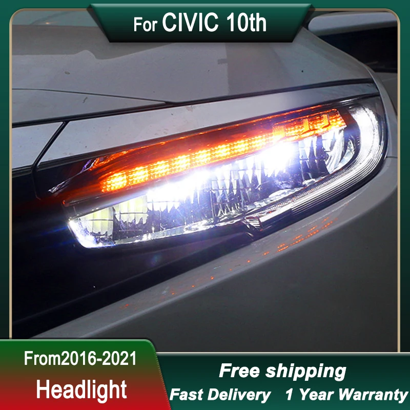 Автомобильные фары для Honda CIVIC 10 поколения 2016-2021 годов, улучшенная фара головного света DRL, динамическая сигнальная лампа, передняя лампа в сборе
Автомобильные фары для Honda CIVIC 10 поколения 2016-2021 годов, улучшенная фара головного света DRL, динамическая сигнальная лампа, передняя лампа в сборе