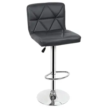 바스툴 바 가구 사무실 의자, 회색 및 흰색 바 의자, 홈 다이닝 의자, 대각선 격자 등받이 HWC, 1 쌍
