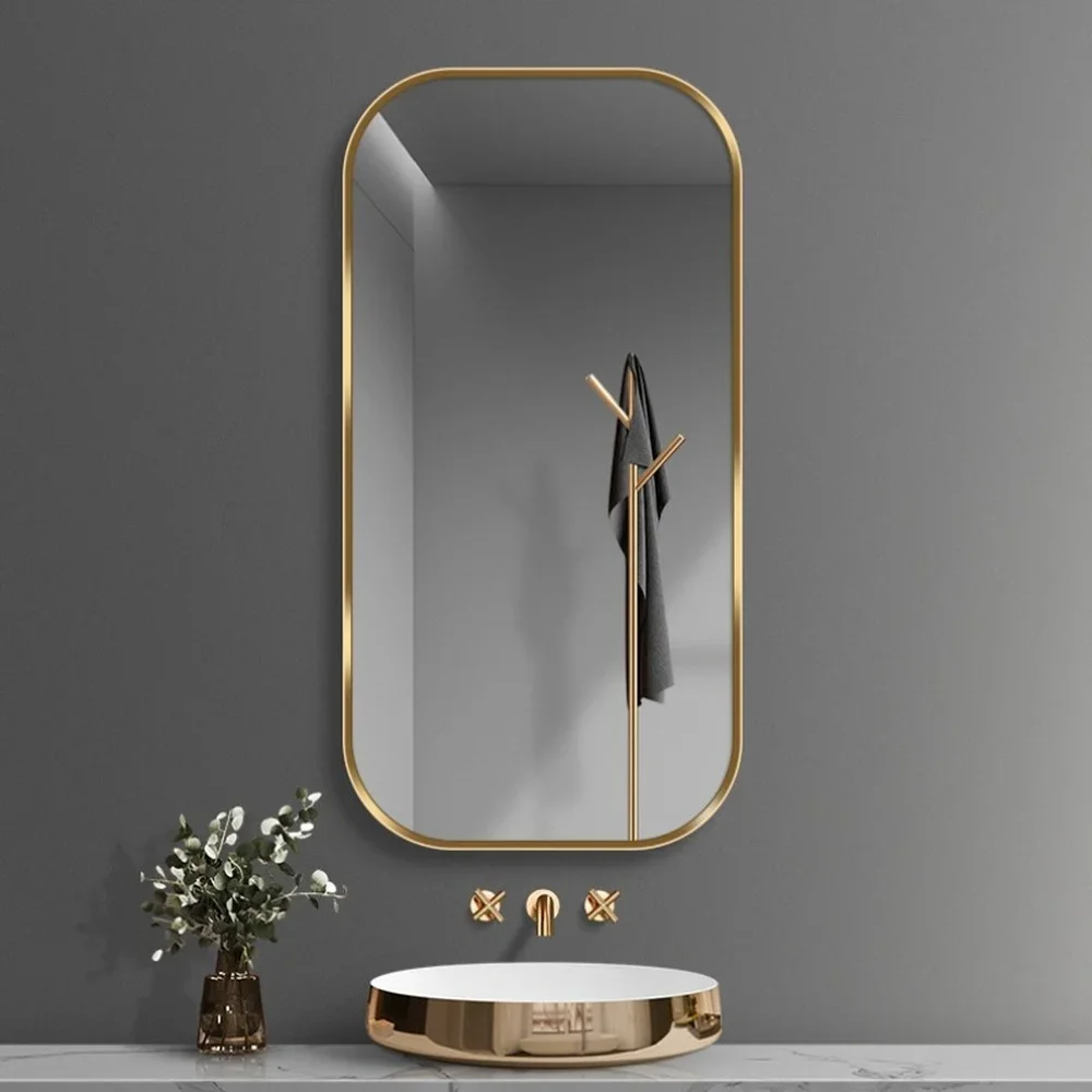 Travel Gold Vanity Bathroom Mirror Wall Mounted Wall Hanging Hairdressing Shower Mirror Aesthetic Espejo Pared Bathroom Fixture
Travel Gold Vanity Bathroom Mirror Wall Mounted Wall Hanging Hairdressing Shower Mirror Aesthetic Espejo Pared Bathroom Fixture