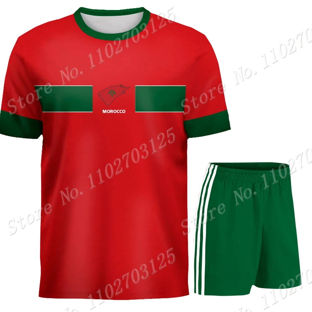 

Morocco National Jersey team Fans 2023 T Shirts 3D Print Mens Shorts Running Streetwear Casual Training Suit Clothe