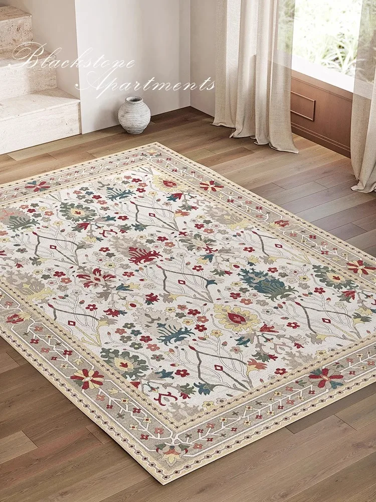 

European Vintage Living Room Rug Nordic Morocco Large Area Mat American Ethnic Bedroom Carpet Bed End Blanket Soft Fluffy