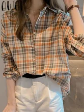 Awen Summer Thin Plaid Shirts Womens Korean Sun-proof Long Sleeve Loose Female Blouses and Tops Retro Harajuku Blouses New
Awen Summer Thin Plaid Shirts Womens Korean Sun-proof Long Sleeve Loose Female Blouses and Tops Retro Harajuku Blouses New
