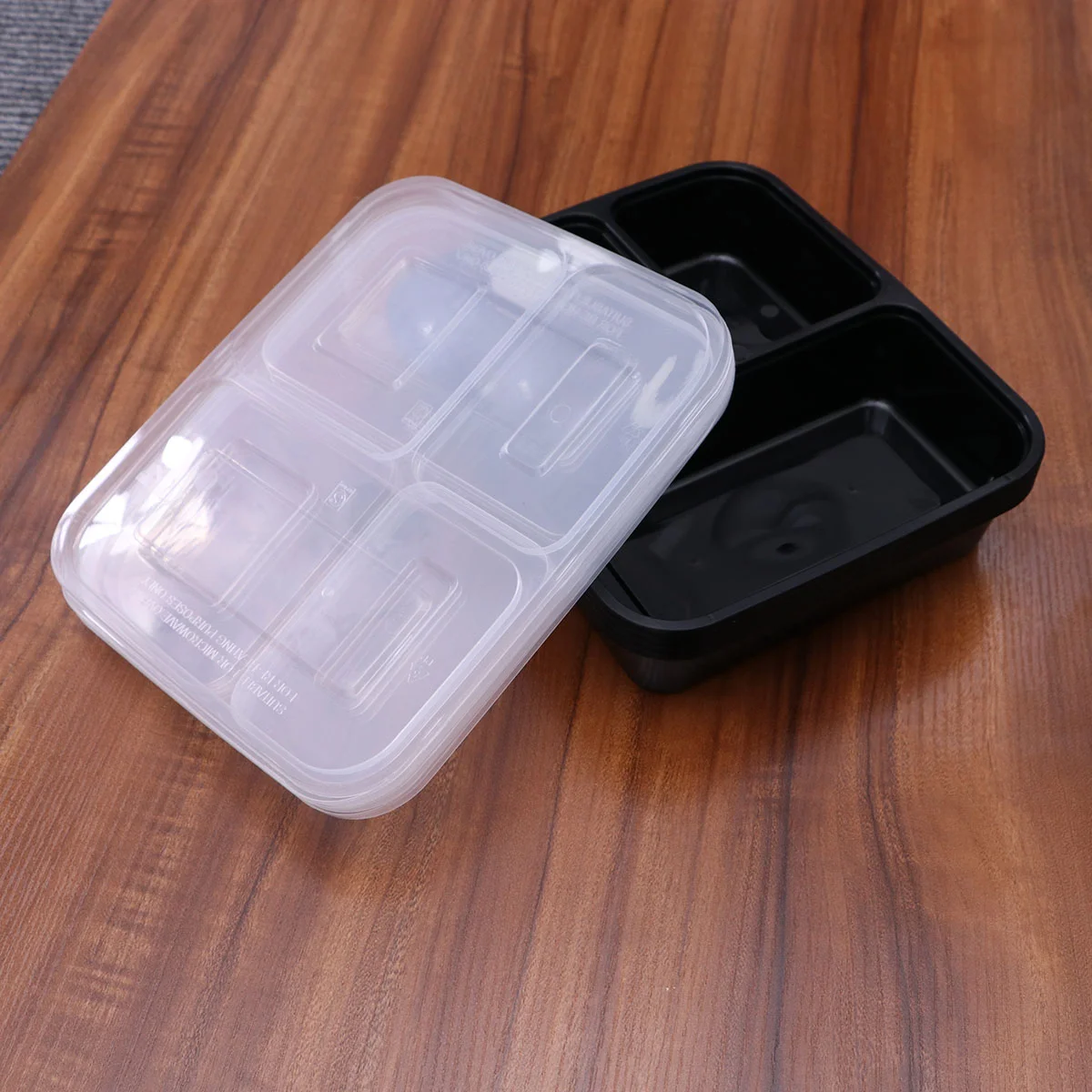 

4 Pcs 3-Compartment Meal Prep Containers with Lids Stackable Food Storage Box Microwave Safe Lunch Box
