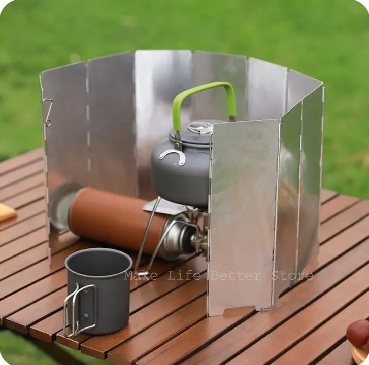 

Wind Shield Hiker Foldable 10 Plates Cooker Gas Stove Outdoor Picnic Aluminum Camping Windscreen for Burner Windproof Screen