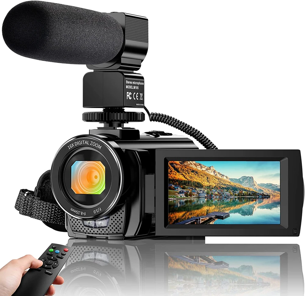 

Night Vision 2K Camcorder 16X Zoom Infrared Vlogging Video Camera For Youtube 2.7K 30MP Portable Digital Recorder Live Streaming