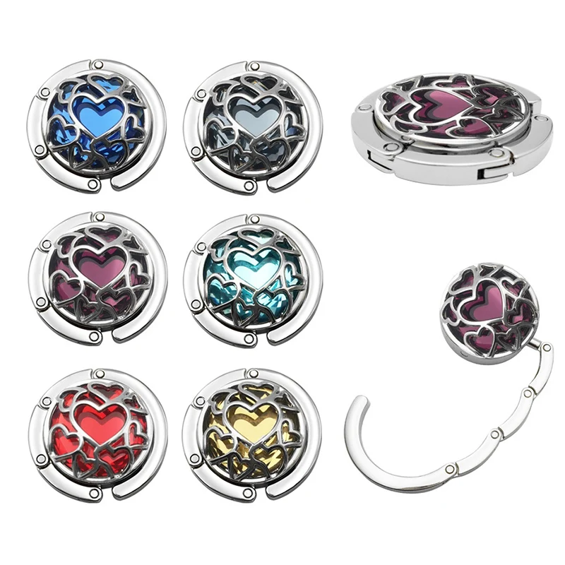 Portable Folding Hooks Hollow Heart Bag Hanging Hook Holder Table Side Handbag Bag Organizer Home Office Multi-purpose Hooks
Portable Folding Hooks Hollow Heart Bag Hanging Hook Holder Table Side Handbag Bag Organizer Home Office Multi-purpose Hooks