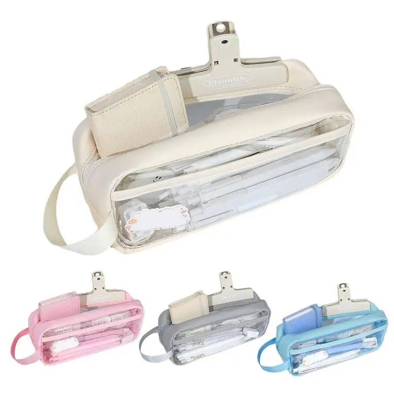 Clear Zipper Pouches Clear Bag With Big Capacity Pen Holder Teens Portable Desk Organizer Pencil Pouch School & Stationery
Clear Zipper Pouches Clear Bag With Big Capacity Pen Holder Teens Portable Desk Organizer Pencil Pouch School & Stationery