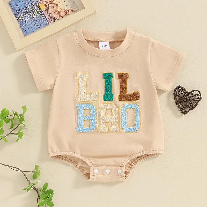 0-18M Baby Boy Summer Romper Fuzzy Letter Embroidery Short Sleeve Round Neck Bodysuit Newborn Playsuit
0-18M Baby Boy Summer Romper Fuzzy Letter Embroidery Short Sleeve Round Neck Bodysuit Newborn Playsuit