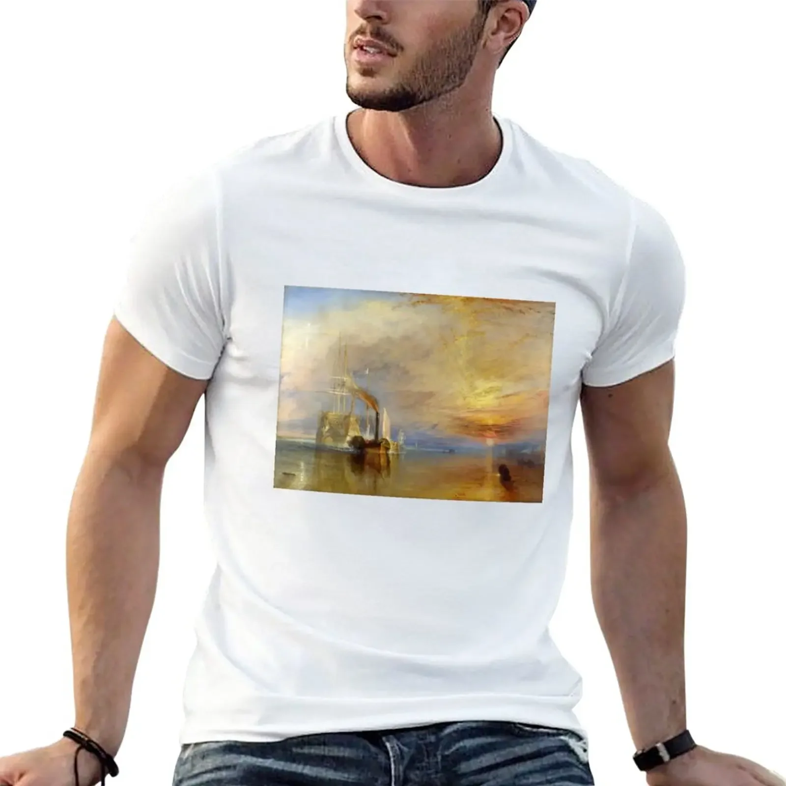 

The Fighting Temeraire by J. M. W. Turner (1838) T-Shirt anime clothes Aesthetic clothing customs t shirts for men cotton