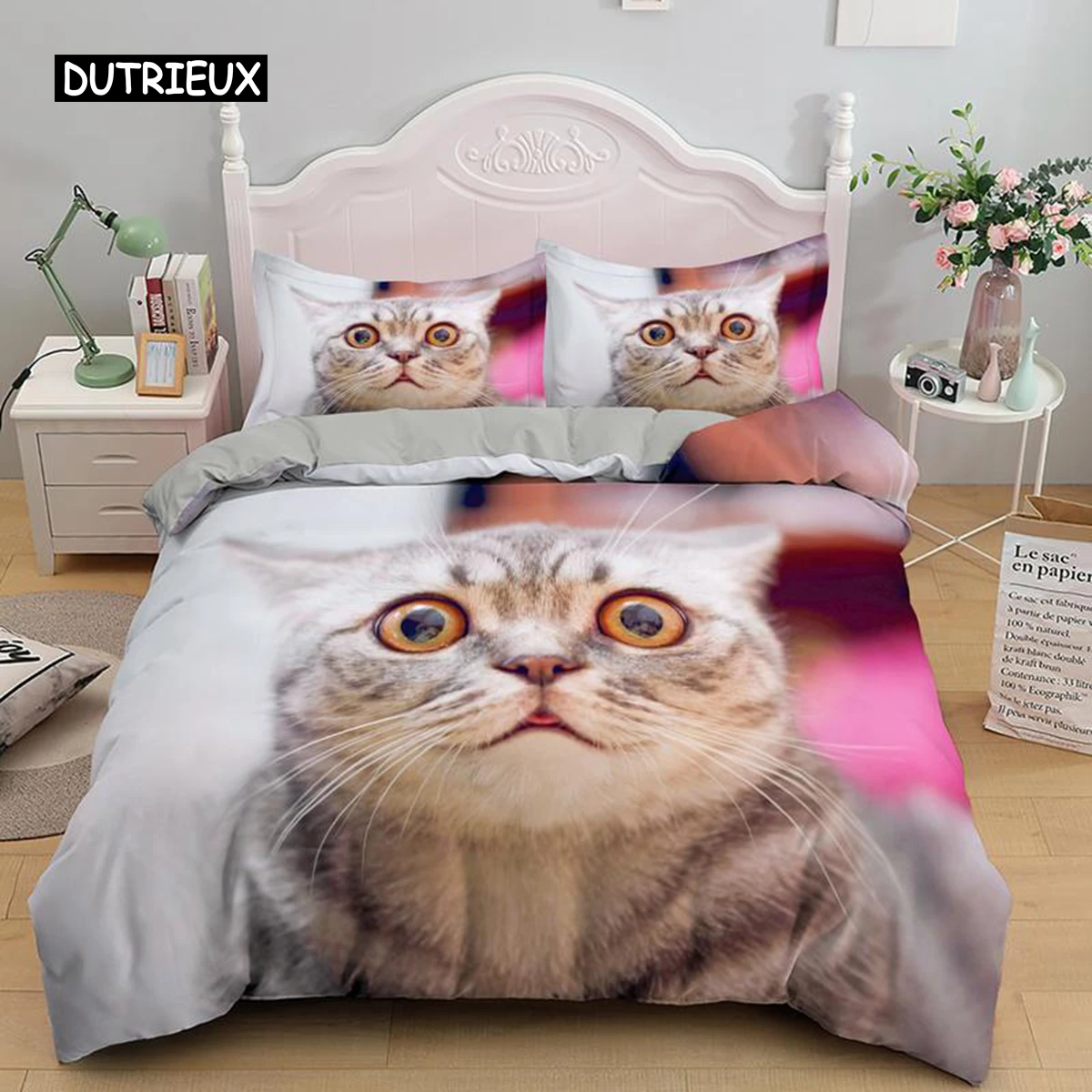 Cat Duvet Cover Set King Size Cute Pet Cats Printed Bedding Set for Children Boys Girls 3D Animal Theme Microfiber Quilt Cover
Cat Duvet Cover Set King Size Cute Pet Cats Printed Bedding Set for Children Boys Girls 3D Animal Theme Microfiber Quilt Cover