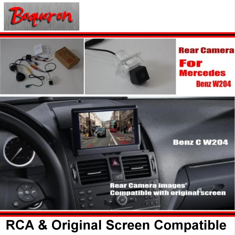 

Автомобильные комплекты камер заднего вида для Mercedes Benz C Class W204 2007 ~ 2014/резервная камера заднего вида/RCA и оригинальный экран