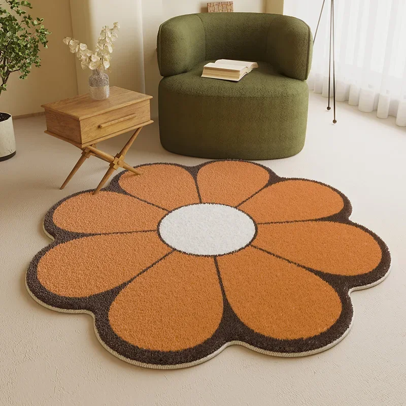 

Flowers Shape Carpet Thicken Plush Living Room Floor Mat Bay Window Carpets Rug Bed Room Kids Room Blanket Rugs Home Decor