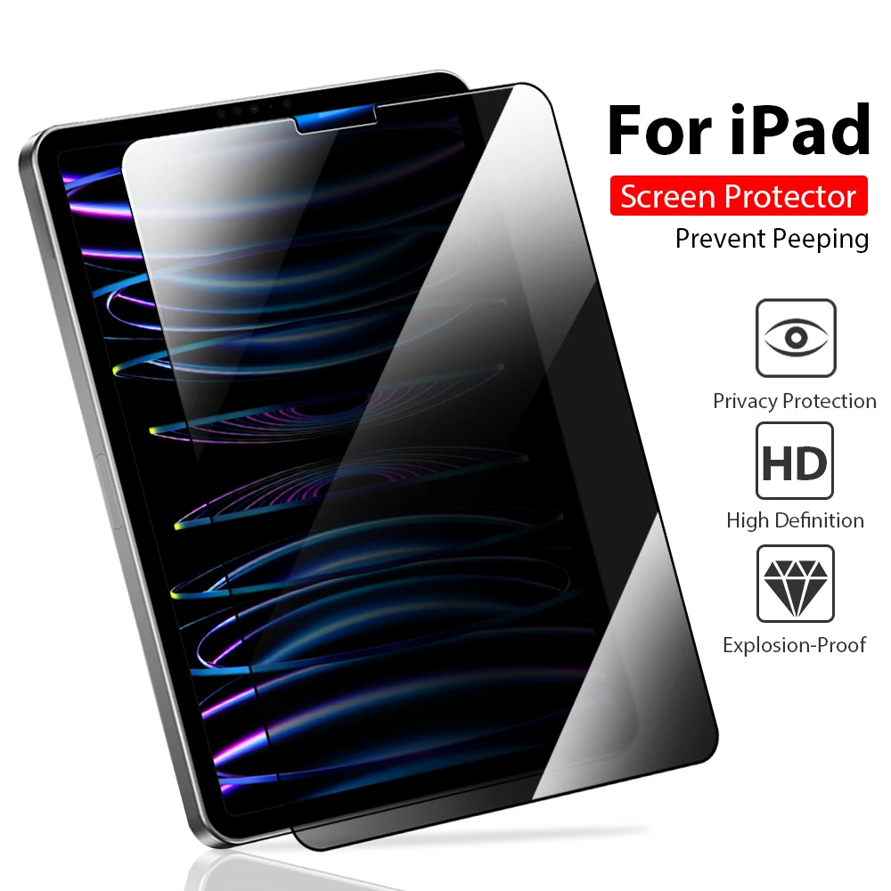 

Privacy Glass Screen Protector For iPad 10 9 9th 10th Gen 10.9 Pro 12.9 11 6th Air 5 4 3 2 Mini 6 7th 8th 10.2 Anti Peeping Film