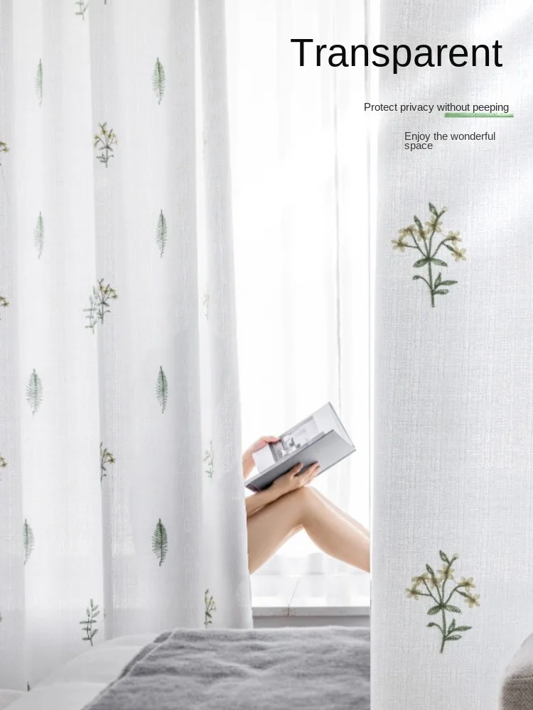 Punch-free Window Screen Curtain Bedroom Balcony Simple Installation Bay Window White Yarn Pastoral Embroidered Screen Curtain
Punch-free Window Screen Curtain Bedroom Balcony Simple Installation Bay Window White Yarn Pastoral Embroidered Screen Curtain