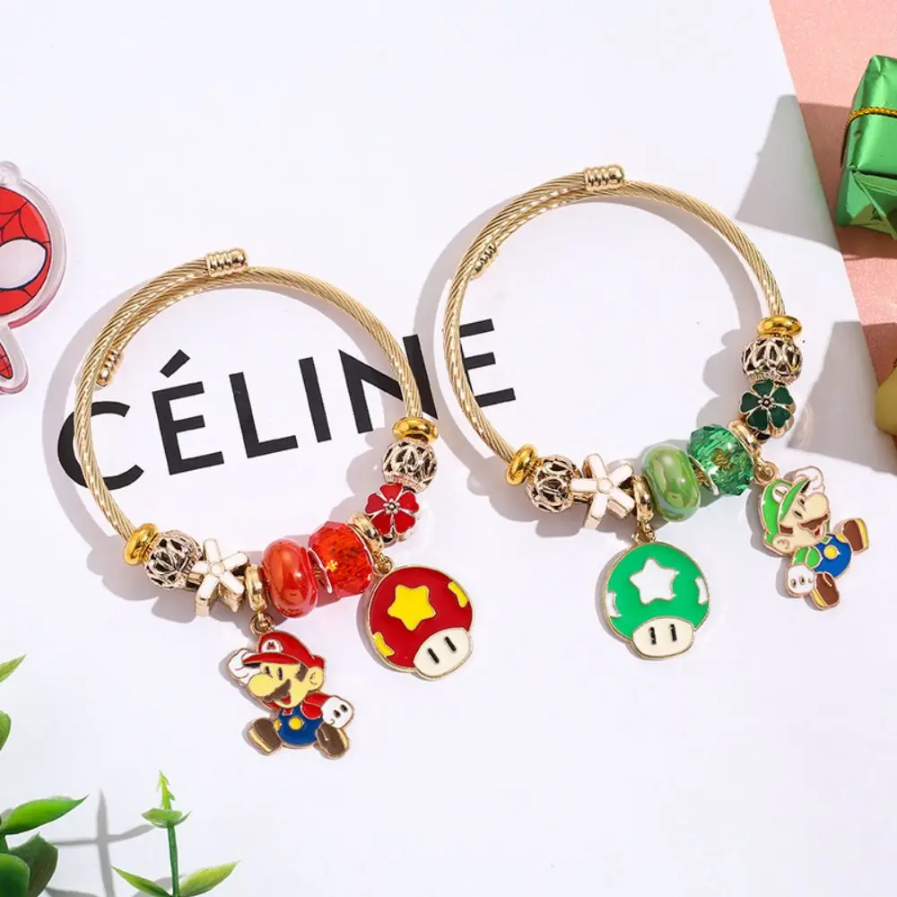 Anime Fashion Kawaii Mario DIY Charms Bracelet Figure Doll Cartoon Love Pendant Stainless Steel Beaded Chain Bracelet Girl Gifts
Anime Fashion Kawaii Mario DIY Charms Bracelet Figure Doll Cartoon Love Pendant Stainless Steel Beaded Chain Bracelet Girl Gifts