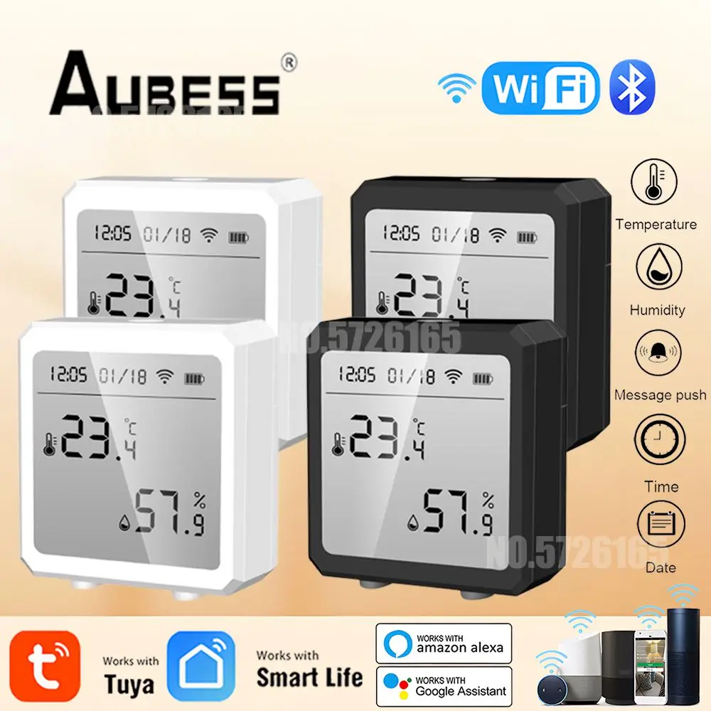 WIFI Temperature And Humidity Sensor Indoor Tuya Smart Hygrometer Thermometer With LCD Display Support Alexa Google Assistant
WIFI Temperature And Humidity Sensor Indoor Tuya Smart Hygrometer Thermometer With LCD Display Support Alexa Google Assistant
