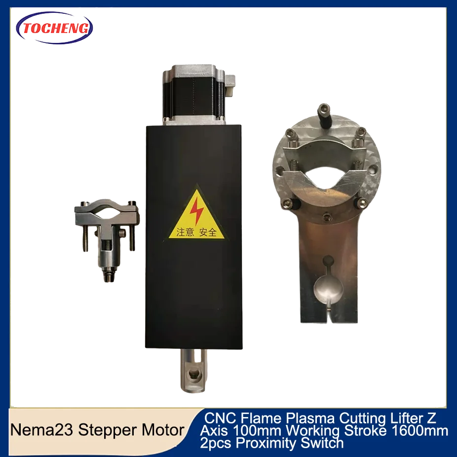 

Nema23 Stepper 100mm Stroke 1600mm/Min CNC Flame Plasma Cutting Lifter Z Axis + Anti-Collision Fixture + 2pcs Proximity Switch