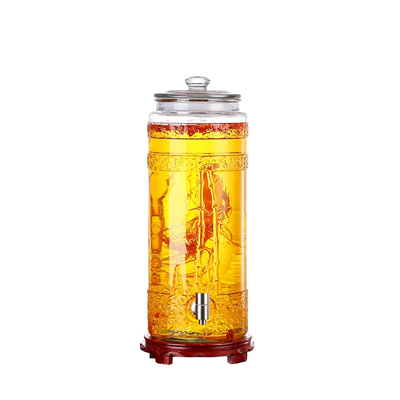 Lead-free thickened Ginseng wine jar Special wine bottle Household 5 kg green plum fruit wine medicinal wine brewing container
Lead-free thickened Ginseng wine jar Special wine bottle Household 5 kg green plum fruit wine medicinal wine brewing container
