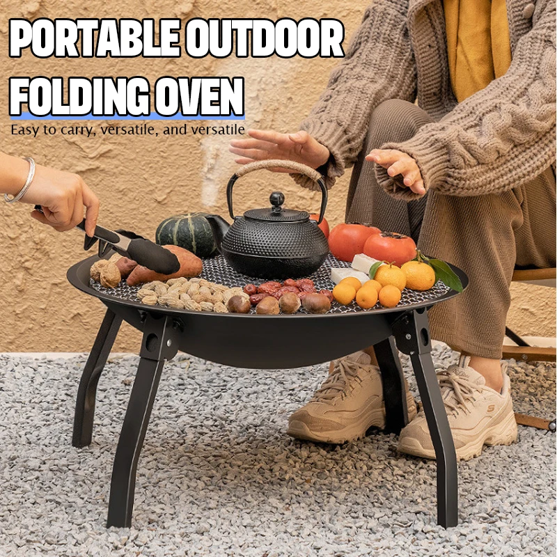 

Folding Circular Stove Outdoor Portable Barbeque Stove BBQ Charcoal Grill Rack With Camping Supplies Heating Stoves Carbon Grill