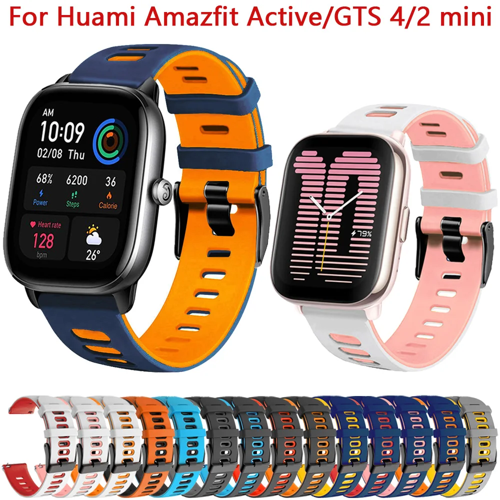 

Silicone Watch Band 20mm For Huami Amazfit GTS 4 2 GTR mini 3 2e Active Strap for Amazfit GTS4 GTS2 Bip U Pro Wristband Bracelet