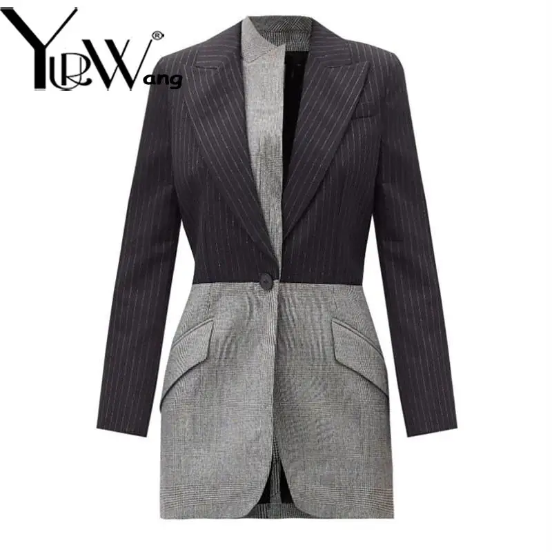 Getspring Women Blazer Asymmetrical Patchwork Stripes Chic And Elegant Woman Jacket Irregular Color Matching Suit Coats 2024
Getspring Women Blazer Asymmetrical Patchwork Stripes Chic And Elegant Woman Jacket Irregular Color Matching Suit Coats 2024