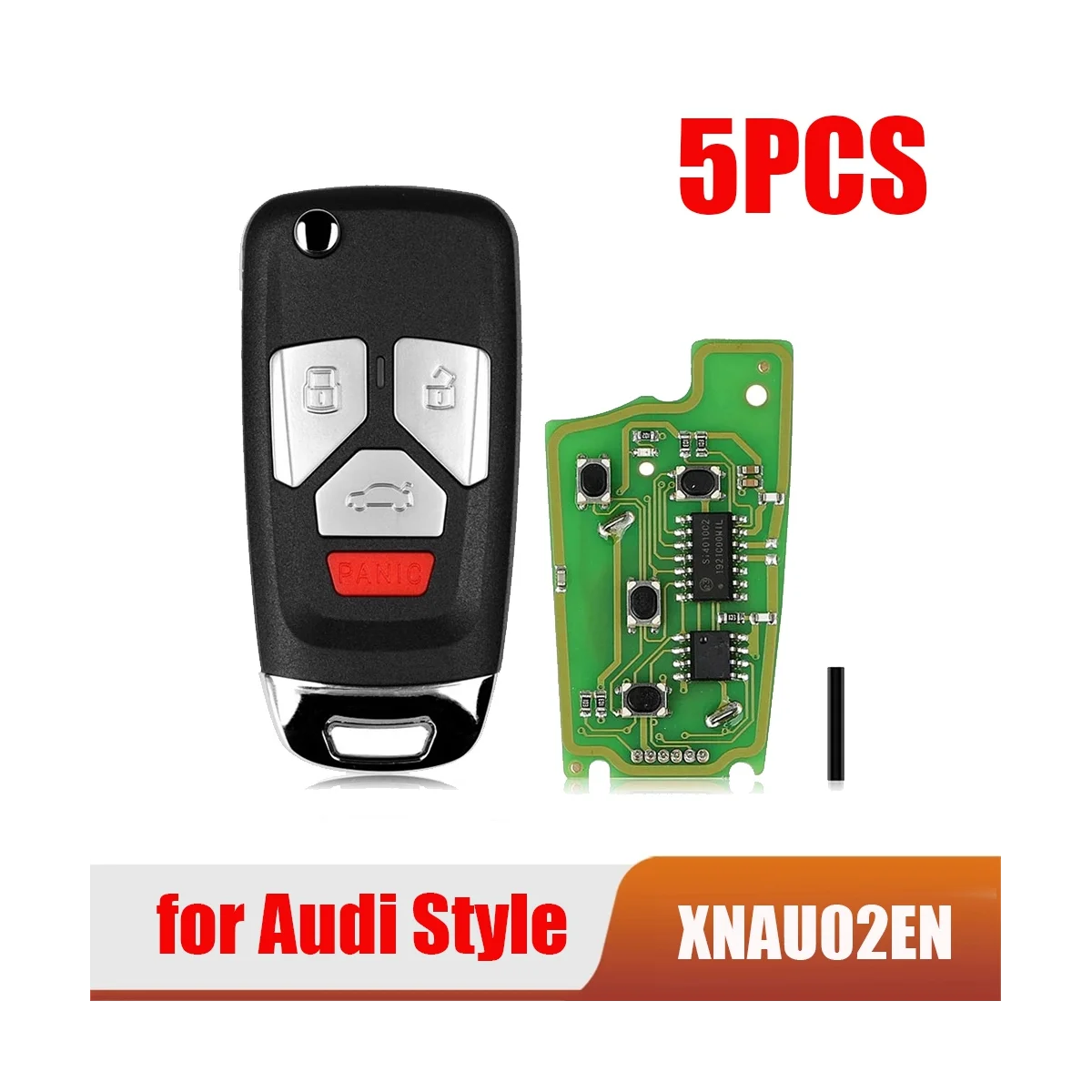 For Xhorse XNAU02EN Universal Wire Remote Key Fob Flip 4 Button for Audi Style for VVDI Key Tool 5Pcs/Lot
For Xhorse XNAU02EN Universal Wire Remote Key Fob Flip 4 Button for Audi Style for VVDI Key Tool 5Pcs/Lot