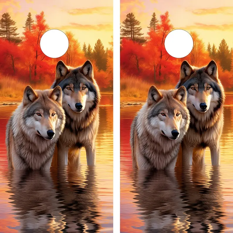 WATERPROOF & NON FADING Cornhole Board Wraps - Wild Wolves - Easy to Apply, Weatherproof, Laminated, High Quality, Professional
WATERPROOF & NON FADING Cornhole Board Wraps - Wild Wolves - Easy to Apply, Weatherproof, Laminated, High Quality, Professional