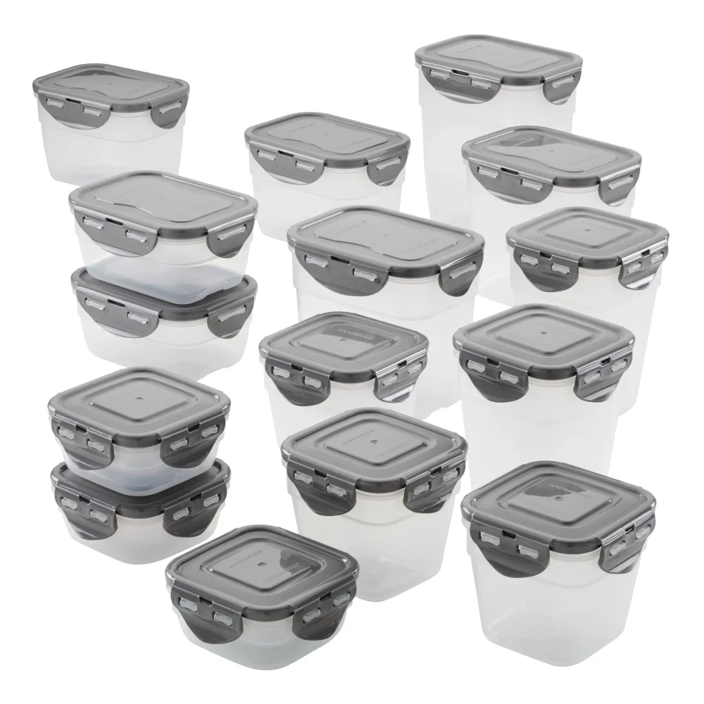 

Rachael Ray 30-Piece Leak-Proof Stacking Food Storage Container Set, Gray Lids food storage containers