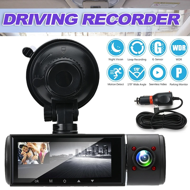 Mayitr 1pc 3.16inch 1080P Dual Lens Car Dash Cam Universal Cars DVR Dash Camera Video Recorder With Charger
Mayitr 1pc 3.16inch 1080P Dual Lens Car Dash Cam Universal Cars DVR Dash Camera Video Recorder With Charger
