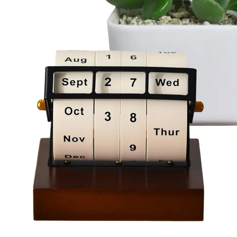 

Desktop Rotary Calendar 2024 Reusable Perpetual Calendar With Months Tabletop Ornaments Countdown Calendar For Bedroom Cafe