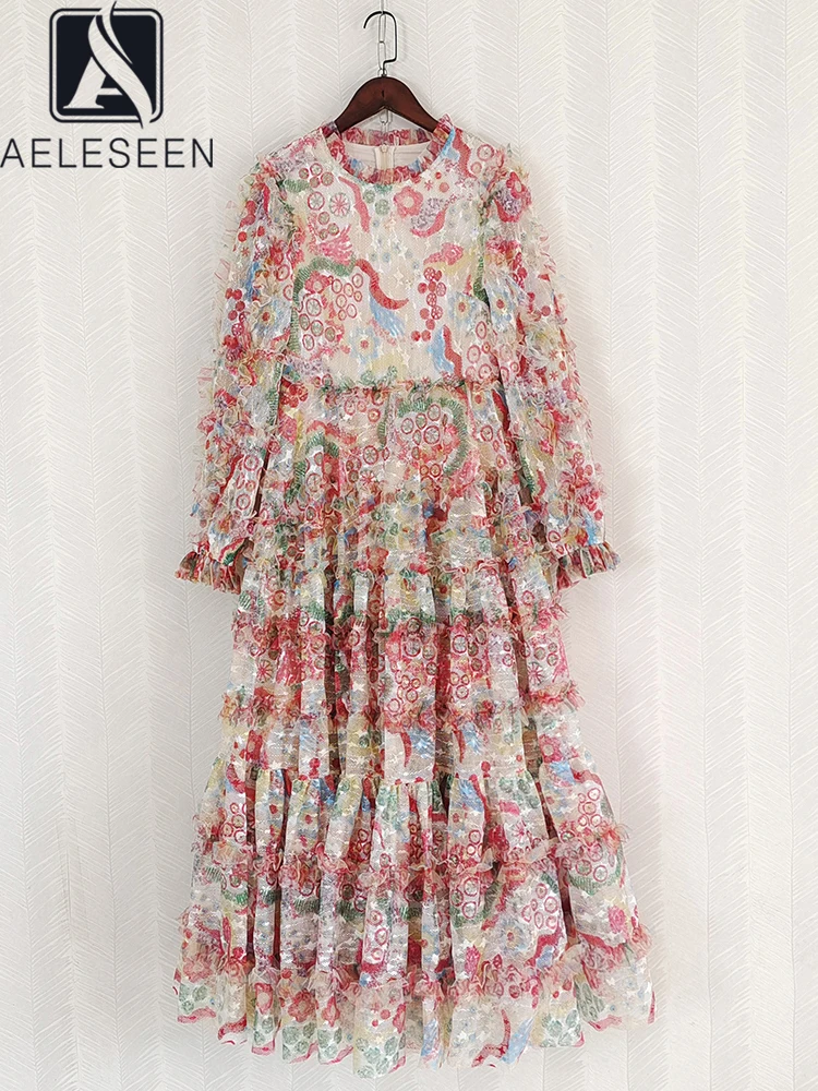AELESEEN Spring Summer Layered Dress For Women Designer Fashion Lantern Sleeve Flower Print 3D Appliques Ruffles Folds Party
AELESEEN Spring Summer Layered Dress For Women Designer Fashion Lantern Sleeve Flower Print 3D Appliques Ruffles Folds Party