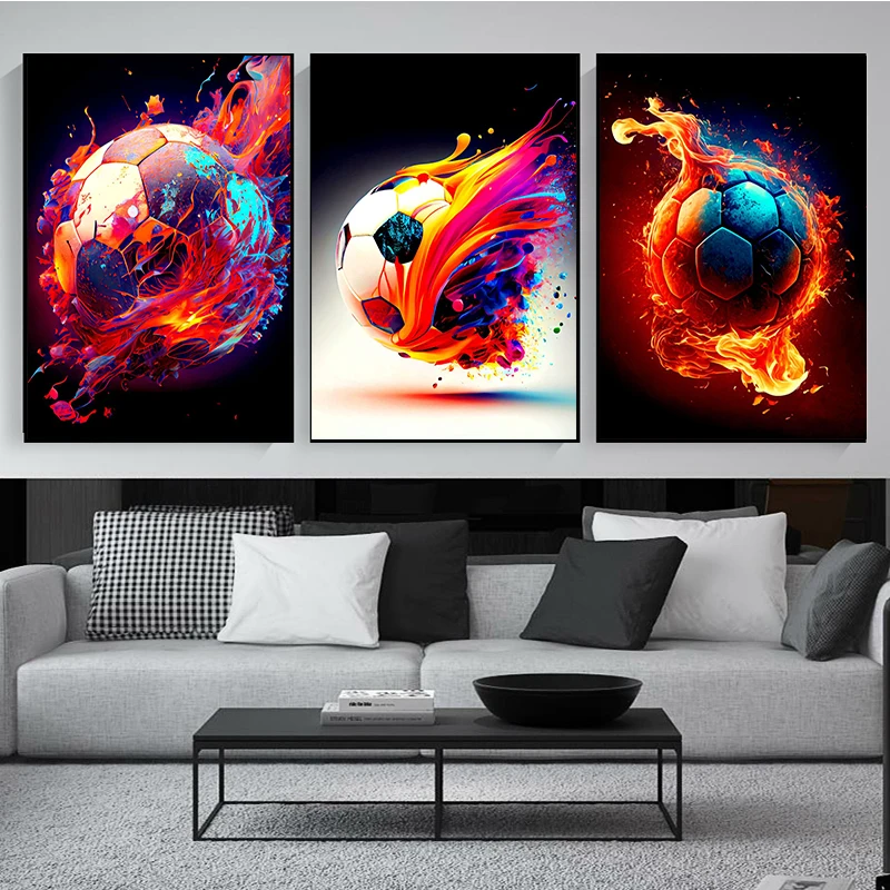 Football Colorful Wall Art Canvas Painting Posters Prints Abstract Soccer Ball on Fire Room Decor Picture Modern Home Decoration
Football Colorful Wall Art Canvas Painting Posters Prints Abstract Soccer Ball on Fire Room Decor Picture Modern Home Decoration