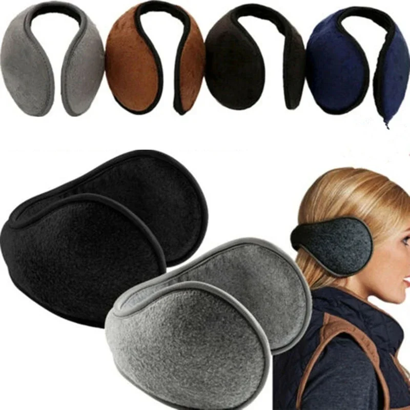 Cache-Oreilles en Peluche Douce pour Homme et Femme, Protection d'Extérieur, Couleur Unie, Hiver 2