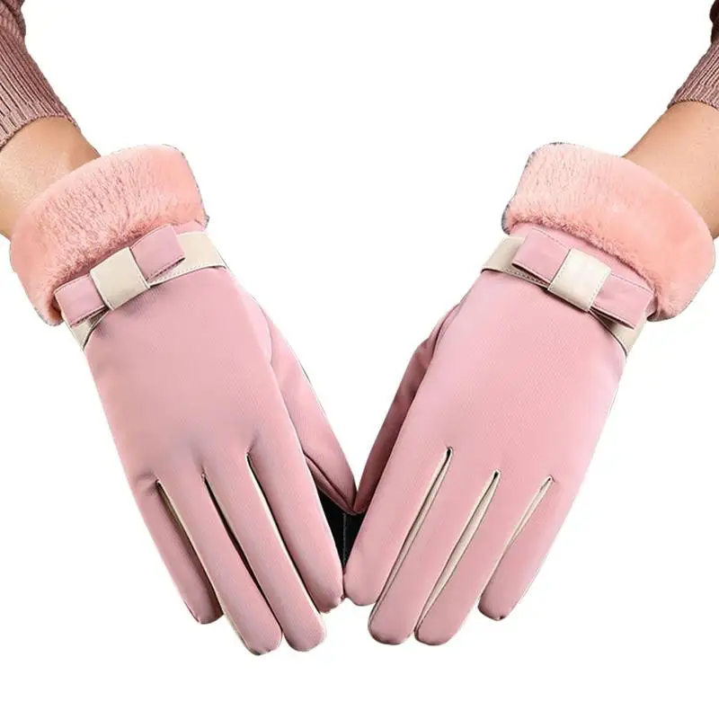 

Женские ветрозащитные перчатки с закрытыми пальцами, теплые зимние перчатки с закрытыми пальцами, теплые перчатки с защитой от холода для спорта на открытом воздухе, для велоспорта, отправки SMS