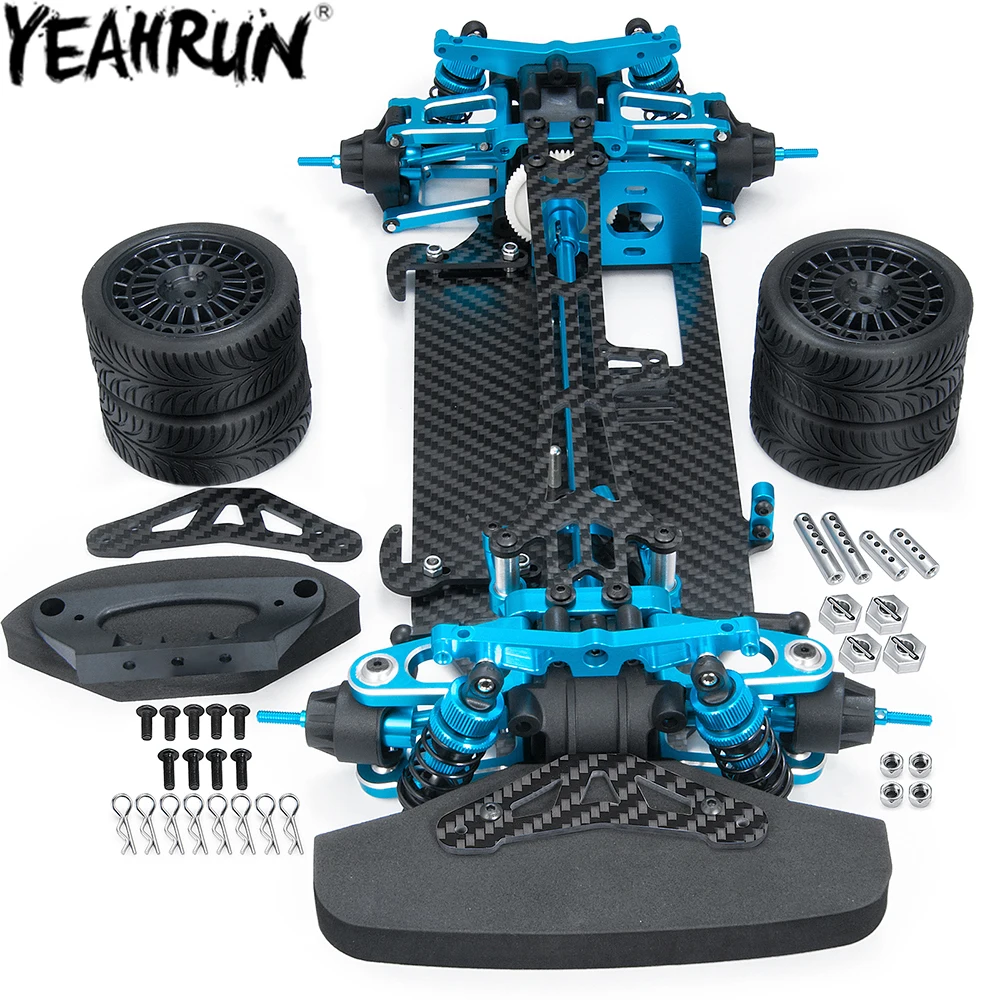 

YEAHRUN металлический и карбоновый комплект рамы шасси для Tamiya TT01 масштаб 1/10 RC Высокая производительность на дороге Дрифт автомобильные детали