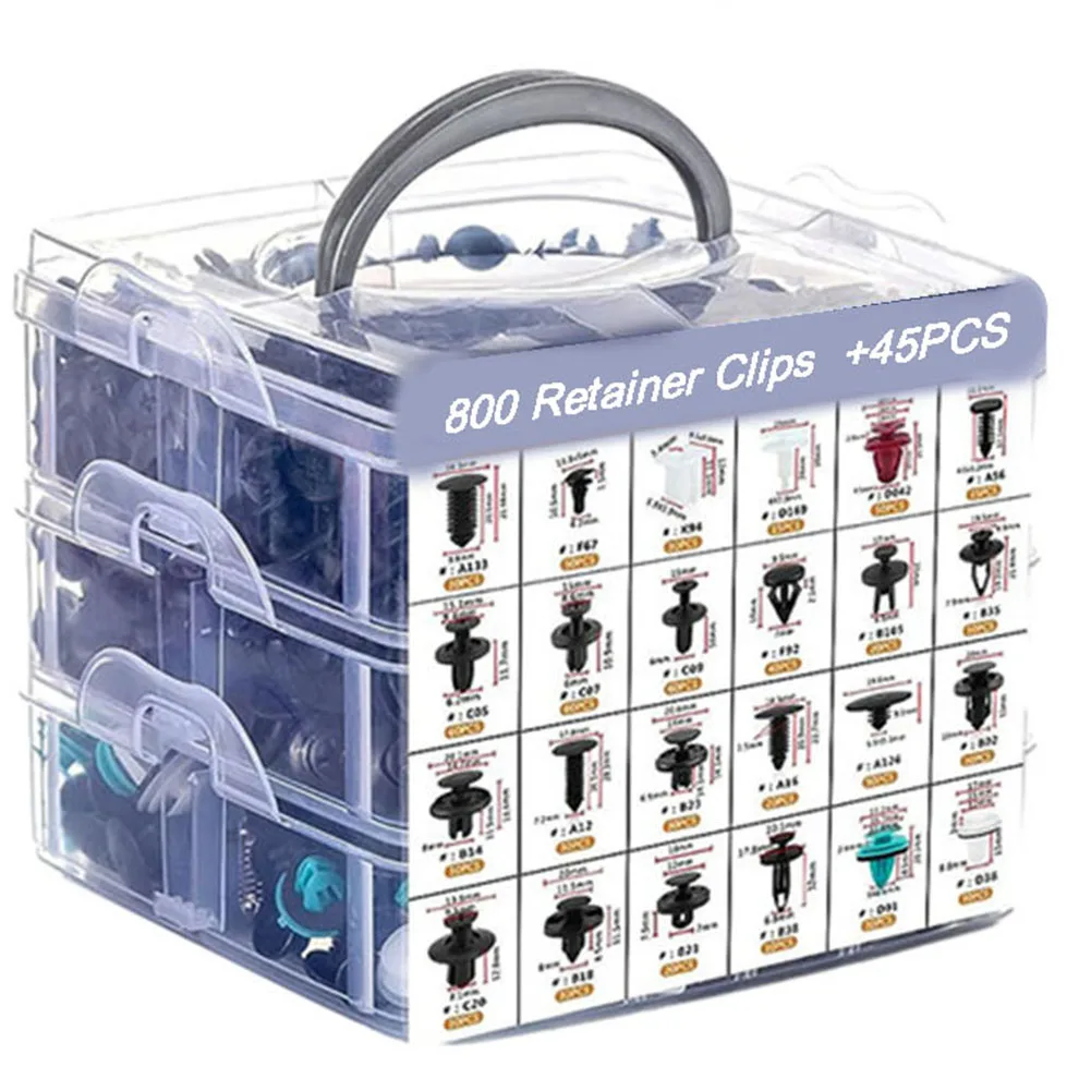 845PCS Automotive Push Pin Car Retainer Clips Kit Nylon Portable Door Panel Trim Rivets Assortment High Quality Hand Tool
845PCS Automotive Push Pin Car Retainer Clips Kit Nylon Portable Door Panel Trim Rivets Assortment High Quality Hand Tool