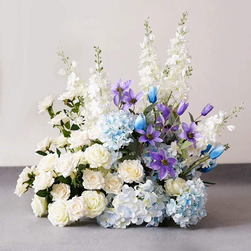 Artificial flower Blue wedding road lead backdrop wall decoration silk fake flower Customize flower row home decoration shooting
Artificial flower Blue wedding road lead backdrop wall decoration silk fake flower Customize flower row home decoration shooting