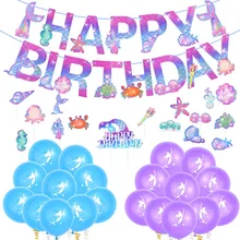 Mermaid Latex Balloon Banner Happy Birthday Cake Topper Under The Sea Mermaid Theme Birthday Party Favors Baby Shower Supplies
Mermaid Latex Balloon Banner Happy Birthday Cake Topper Under The Sea Mermaid Theme Birthday Party Favors Baby Shower Supplies